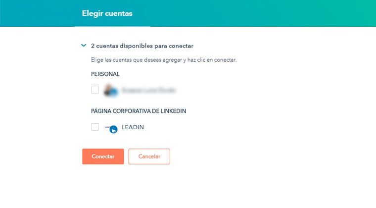 Aceptar permisos de LinkedIn 2 en HubSpot